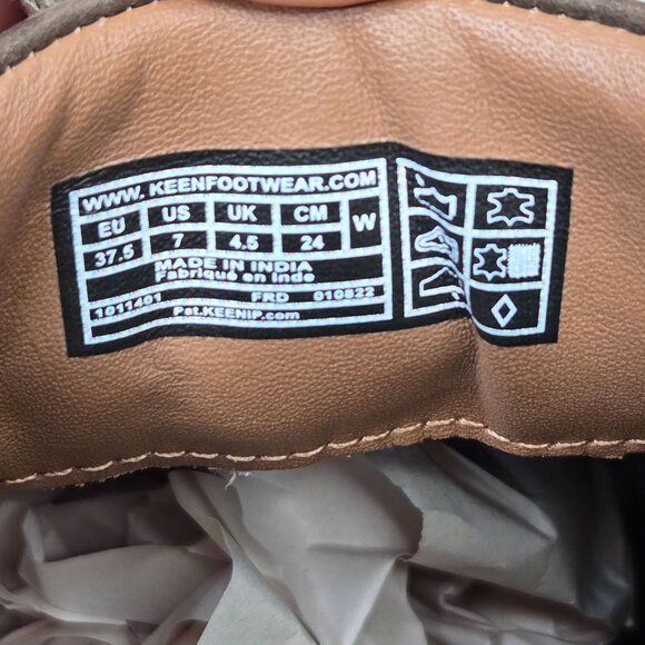 Keen Hiking Shoes Brown Leather Size 7 Outdoor Comfort Trail Lace Up Sneakers - Picture 8 of 13